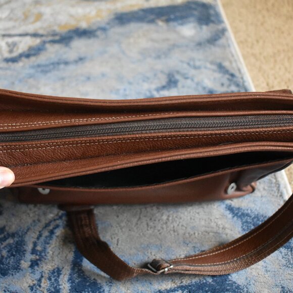 Vintage Leather Bag Laptop Genuine Messenger Men's Briefcase Satchel Brown Bag - Picture 10 of 16